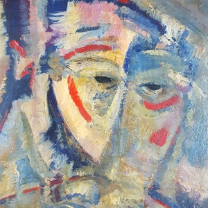 Antique Painting Attributed to Alexej Von Jawlensky (Russian, 1864-1941) Oil Panel Head