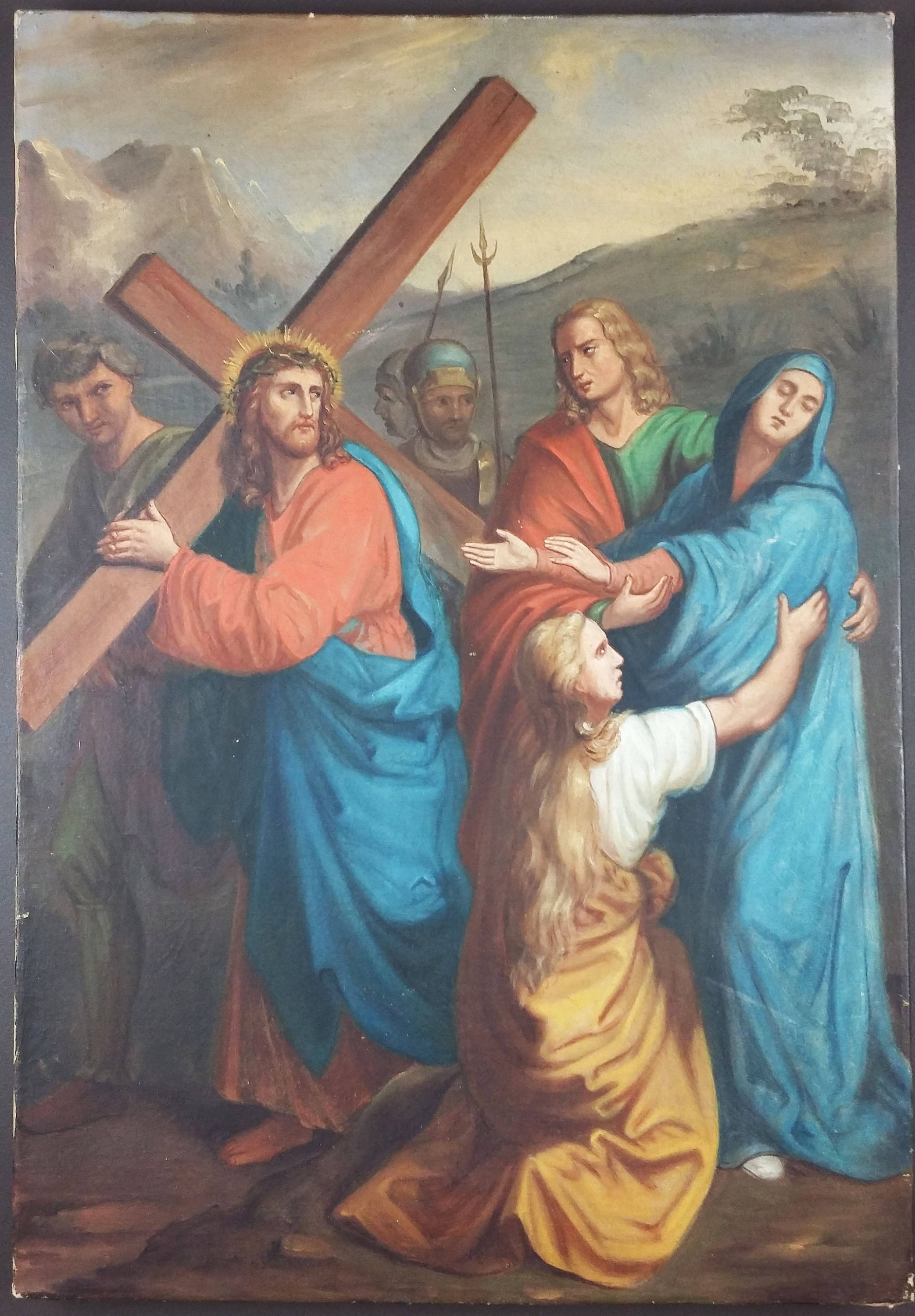 Ancien Tableau Le Portement de Croix Peinture Etsy