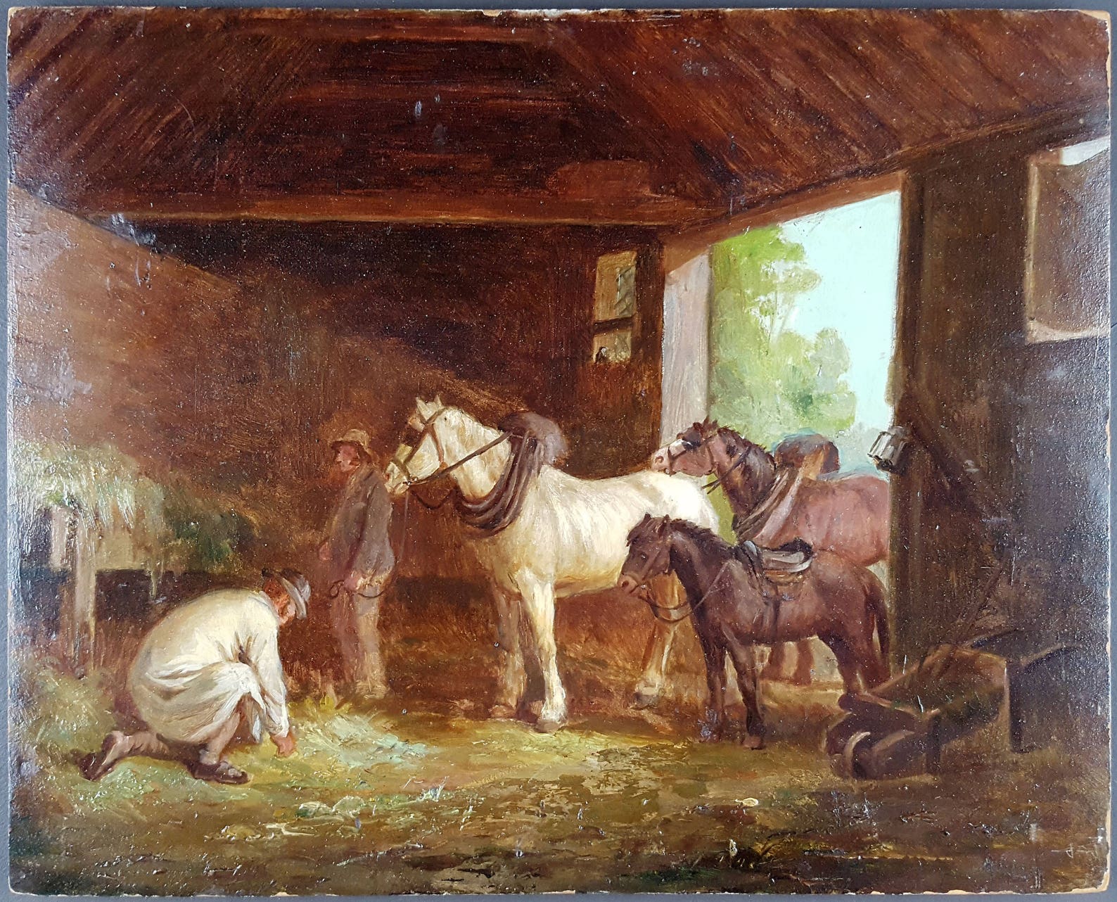 Рассказ конюшня. Джордж Морленд конюшня. Джордж Морланд лошади в конюшне. Картина Джордж Морленд. Морланд художник белый пони.