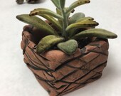 Green ceramic planter - nature terra cotta  drainage nature handmade pottery - cacti plants flowers perfect gift spring Mother's Day