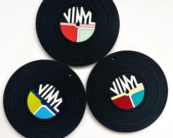 Silikon Vinyl Schallplatte Baby Beißring Spielzeug: Retro Millennial Baby Geschenk | Decke und Spucktuch