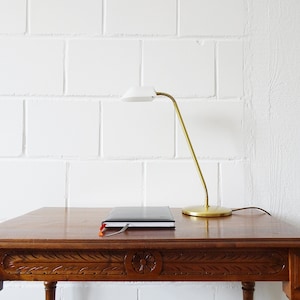 Vintage table lamp by Bankamp Leuchten, desk lamp glass brass