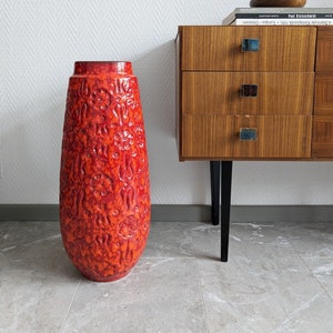 Bodenvase Scheurich Bernina, Keramik Vase rot orange zdjęcie 10