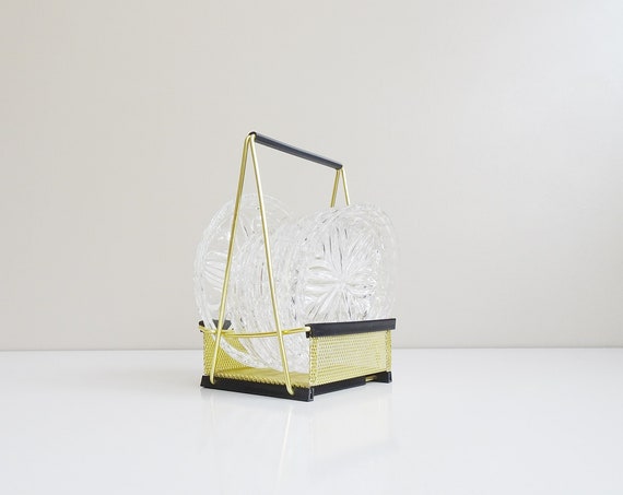 Glass coaster in eight-piece stand