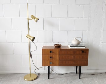 Vintage floor lamp brass, spot floor lamp, adjustable light