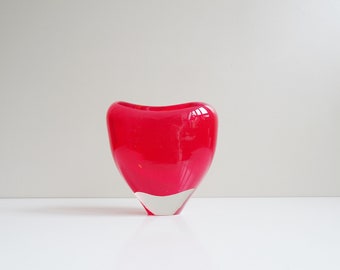Murano Salviati Vase - Cuore - rote Herzvase von Maria Christina Hamel - Sommerso Glas