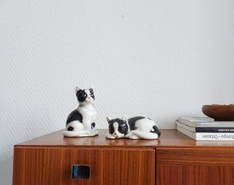 Katzen Figuren, Vintage Keramik Tierskulptur