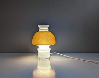 Table lamp Limburg Leuchten, vintage mushroom lamp, yellow glass lamp