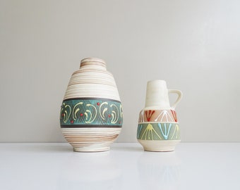 Vasen Set von Carstens Tönnieshof, bunte Mid Century Keramik
