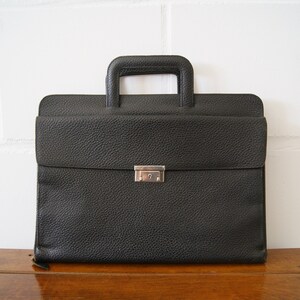 maletín negro, bolsa de documentos vintage