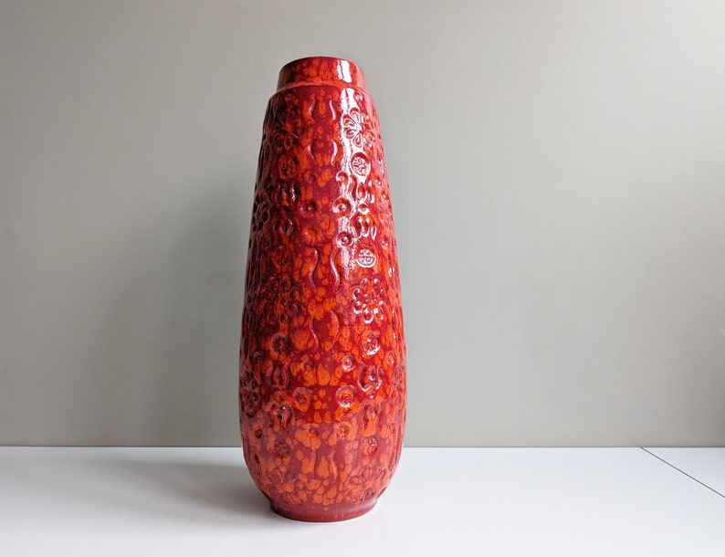 Bodenvase Scheurich Bernina, Keramik Vase rot orange zdjęcie 3