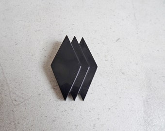 geometric brooch, diamond shape, fashion jewelry 80s