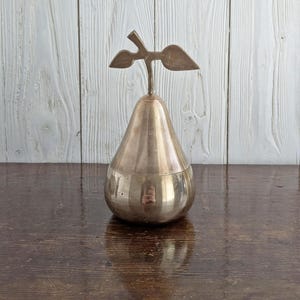 Messing Dose in Birnenform, Dose mit Deckel, goldene Metall Box