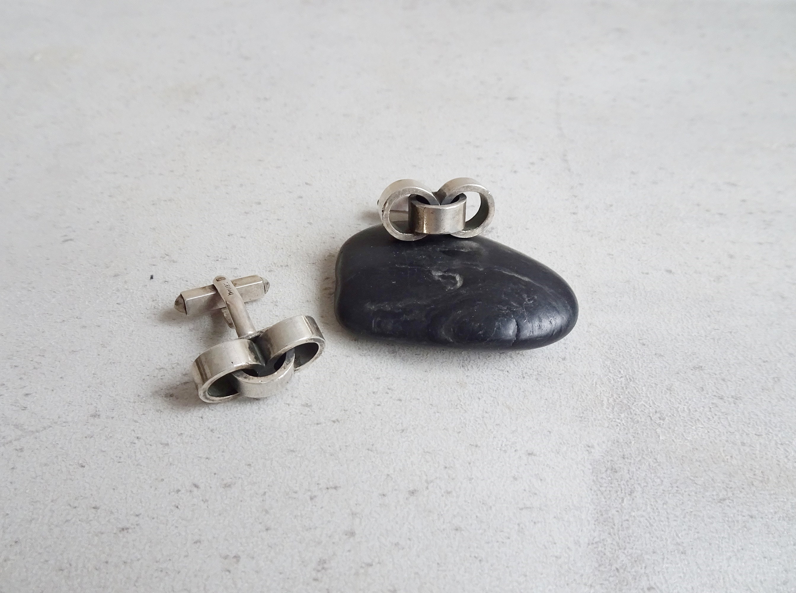 Boutons De Manchette Anciens Argent Rhodié Et Vermeil 800/1000 - Années 1960/70, état Neuf