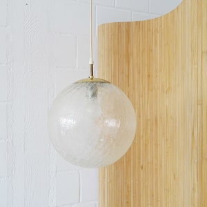 Glass ball lamp hanging lamp, craquelure lamp, mid century ceiling lamp