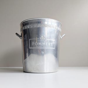 Vintage bottle cooler, champagne Pommery cooler, silver champagne bucket