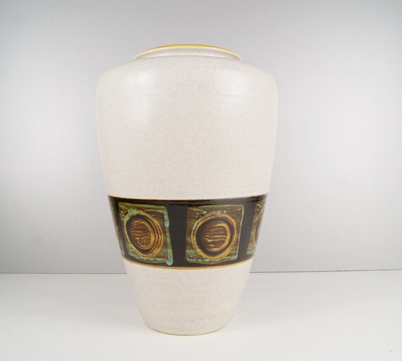 Floor Vase By Dumler Breiden Large Ceramic Vase Grey Yellow Etsy