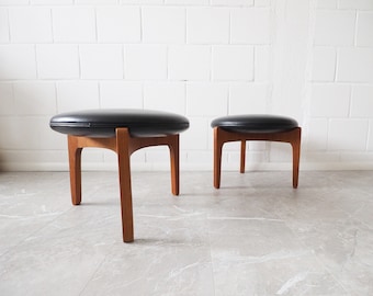 Mid Century Teak Stool, Ellekaer and Linneberg Seating, Danish 60s Design