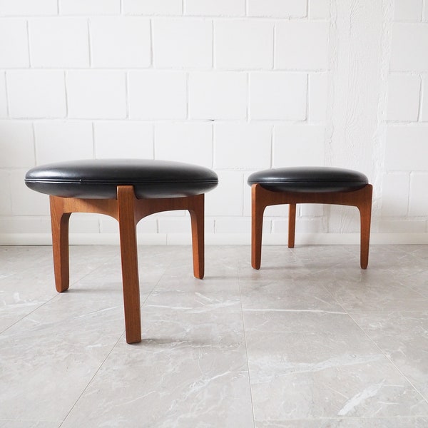 Mid century teak stool, Ellekaer and Linneberg seating, Danish 1960s design