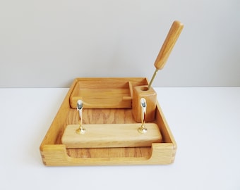 Schreibtisch Organizer Vintage, Holz Schreibtisch-Set