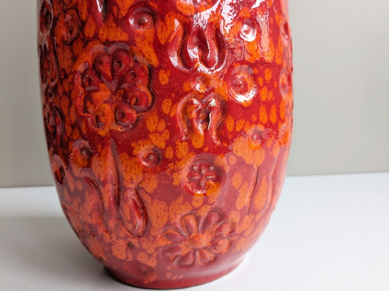 Bodenvase Scheurich Bernina, Keramik Vase rot orange zdjęcie 7