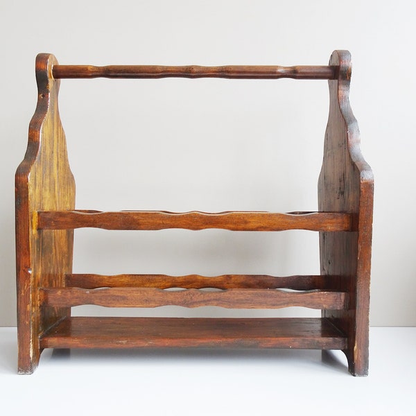 Solid Wood Magazine Rack Etsy