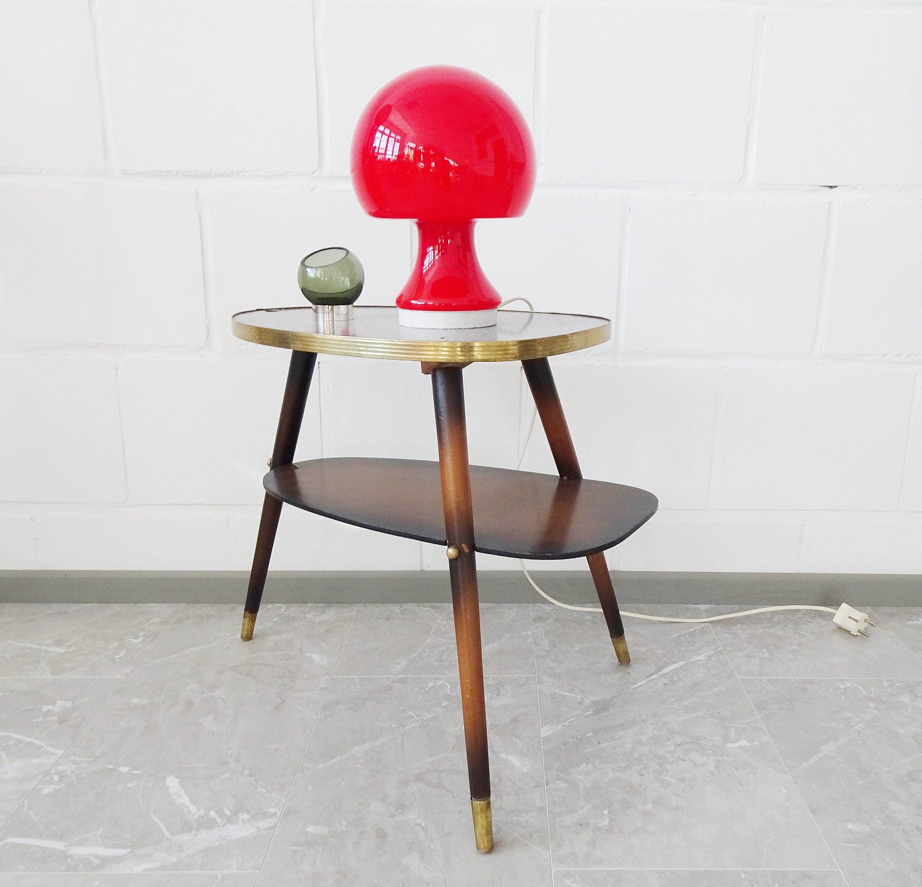 Peill Putzler Mushroom Table Lamp In Red Desk Lamp In Red Glass
