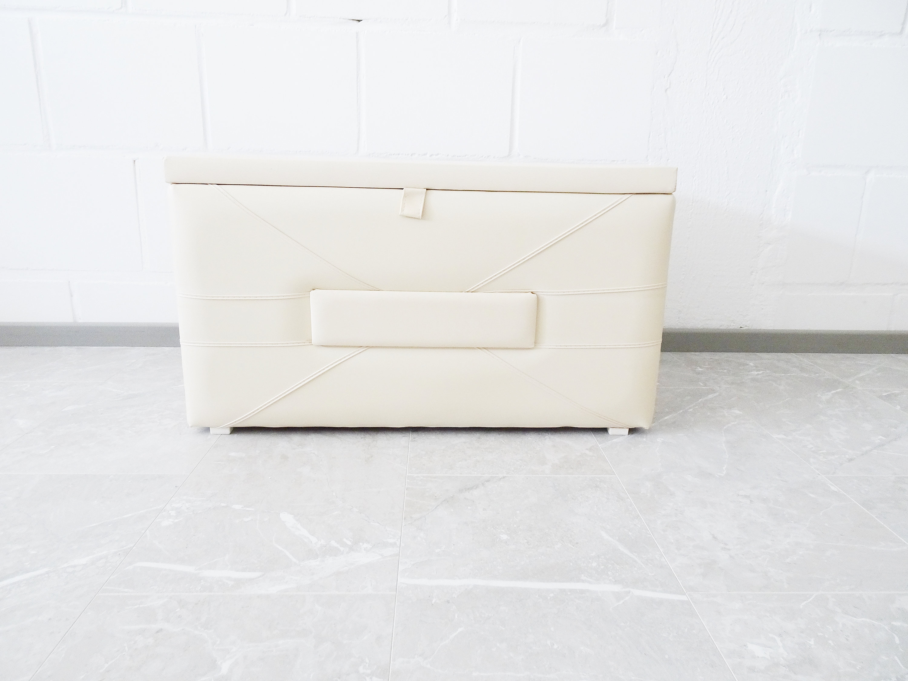 Cofre de lavandería vintage en blanco crema cofre rectangular | Etsy