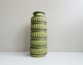 large ceramic vase by Scheurich Europ line - floor vase with geometric decoration