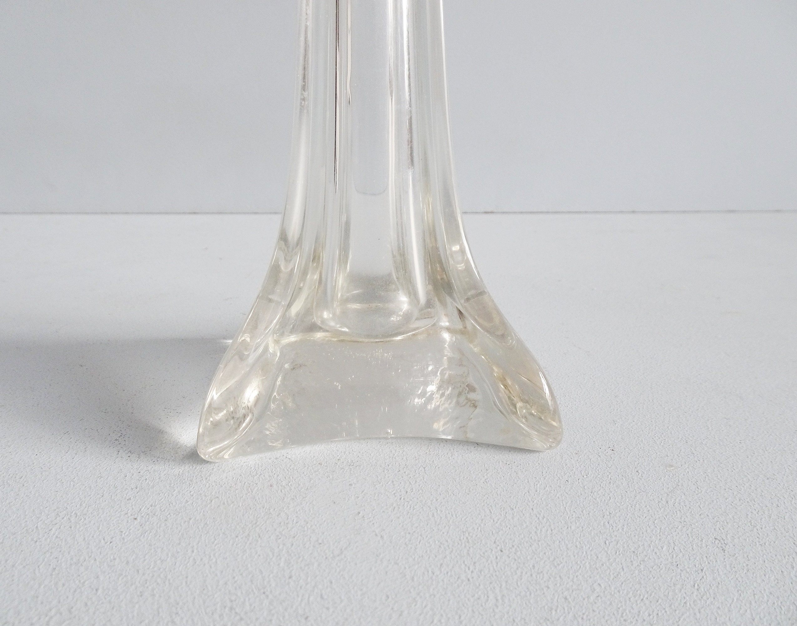 Hohe schmale Vintage Glasvase Glas Solifleur Klarglas Vase | Etsy