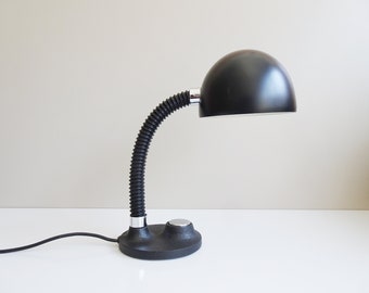 schwarze Tischlampe von Hillebrand Leuchten, flexible Metall Tischlampe, minimalistisches Design