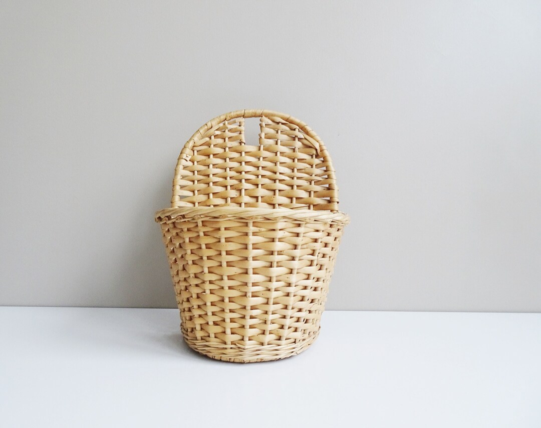Rattan Wall Basket Plant Basket Rattan Weave Wall Decoration Etsy