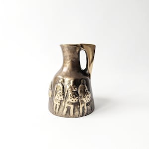 Jarrón de bronce Horst Dalbeck – jarrón en relieve HDV – vintage