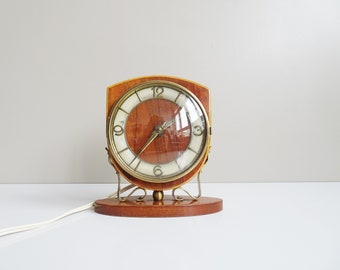 electric table clock by Wuba - Mid Century mantel clock