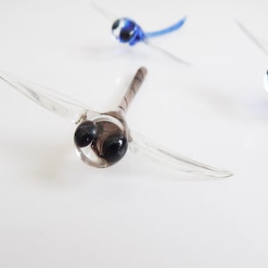 four Lauscha glass dragonflies for hanging, Mid Century glass art, tree decoration