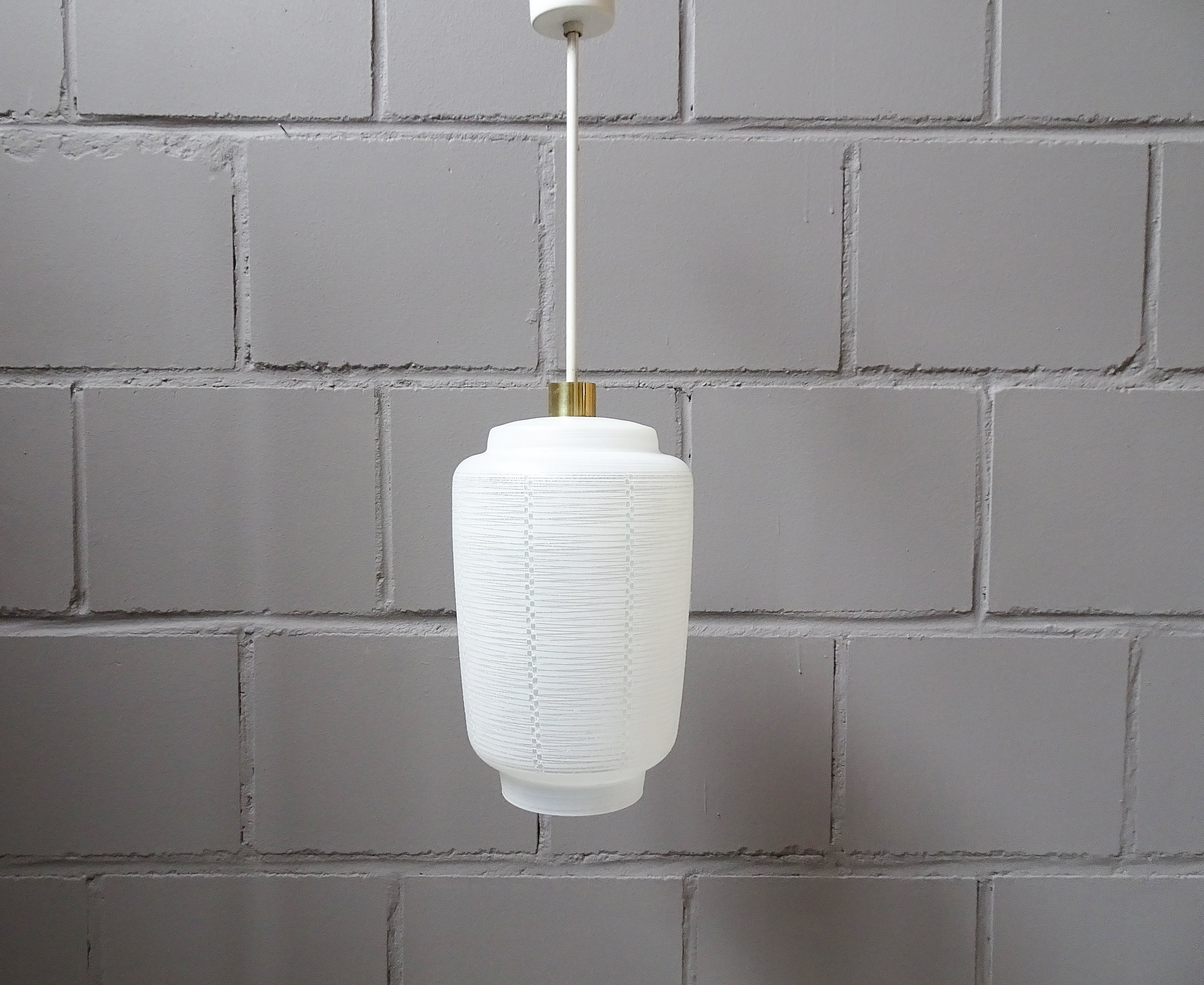 Cristal de linterna lámpara colgante blanca Francia 1960s | Etsy