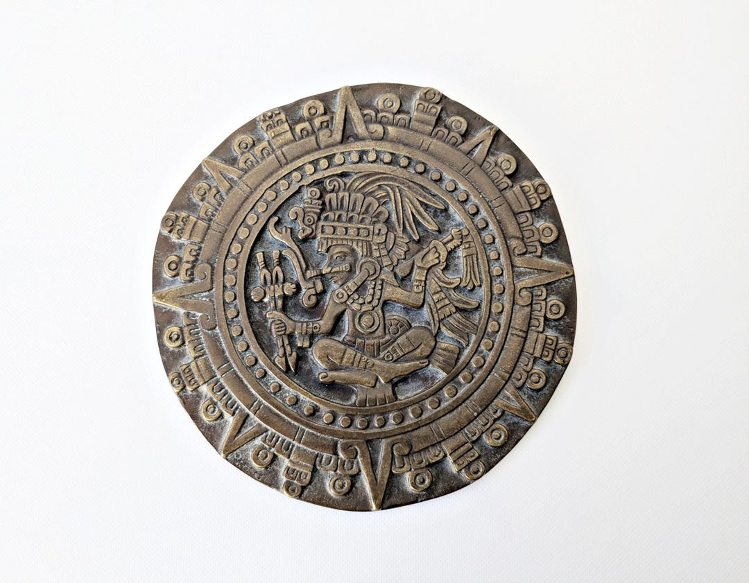 Vintage Bronze Wall Plaque – Aztec Sunstone / Calendar, 1970s - Etsy