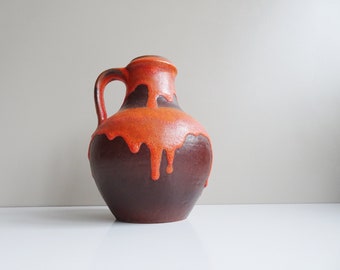Vase von Carstens Tönnieshof, Krugvase Vintage, Mid Century Keramik - Fat Lava Dekor
