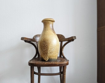 Vase de sol Scheurich, vase en céramique vintage, vase des années 70 beige brun