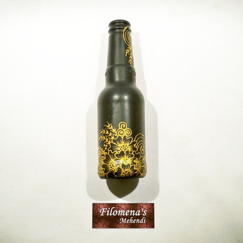 Henna bottle Eco friendly Cool vase Kitchen decor Upcycled Etsy