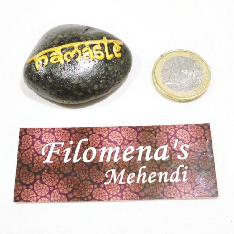Protection stone Healing stones Stone art Henna stone Inspirational Painted Stone Namaste stone Painted rocks Garden stone
