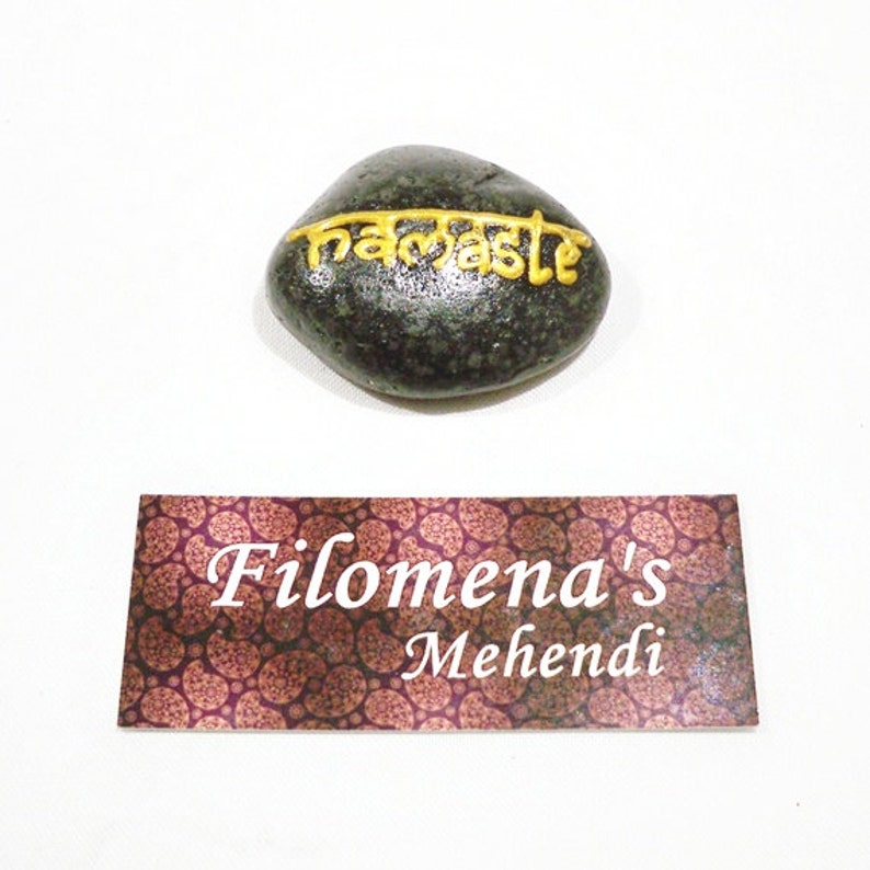Protection stone Healing stones Stone art Henna stone Inspirational Painted Stone Namaste stone Painted rocks Garden stone