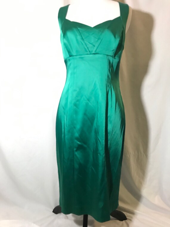 emerald green calvin klein dress