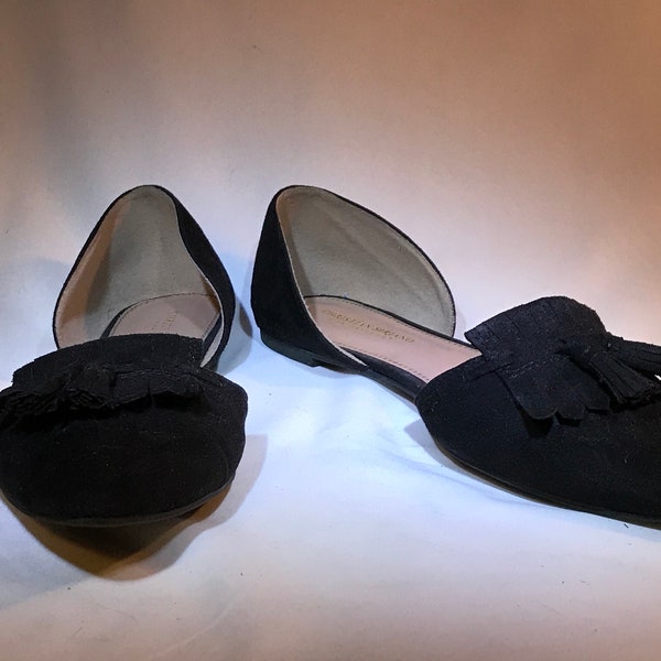 Shoes - Christian Siriano Black Faux Suede flats. Size 11 in Good condition