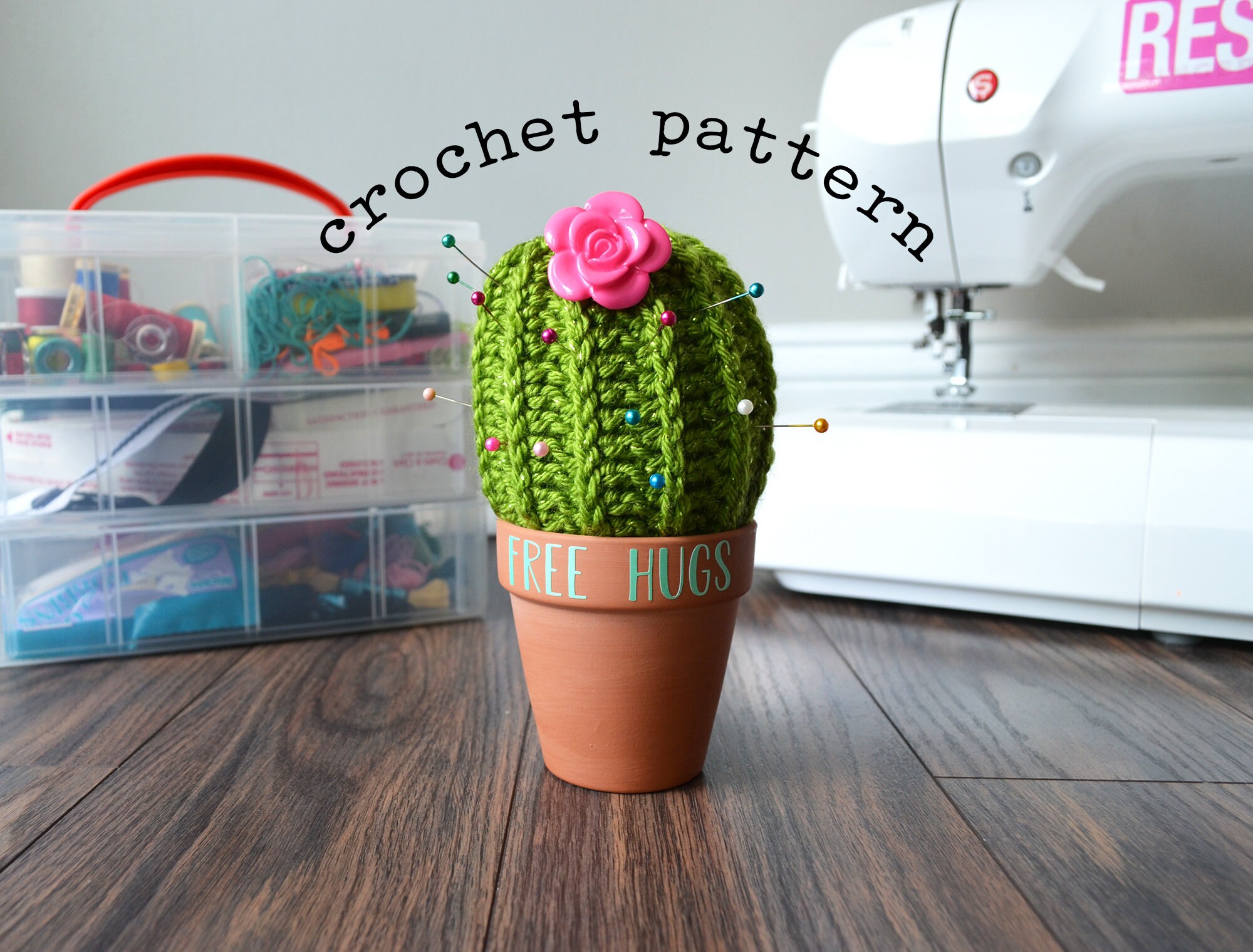 CROCHET PATTERN Cactus Pincushion Potted Flower Cactus Etsy