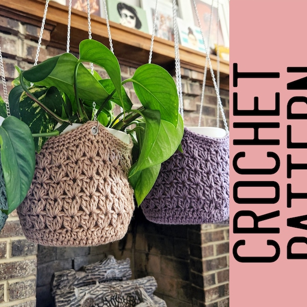 Crochet Pattern - Tulip Hanging Plant Pot