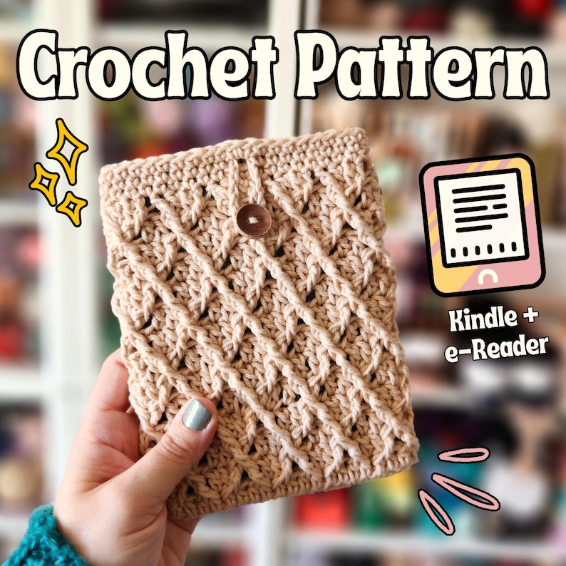 Diamond e-Reader and Kindle Sleeve - CROCHET PATTERN image 1