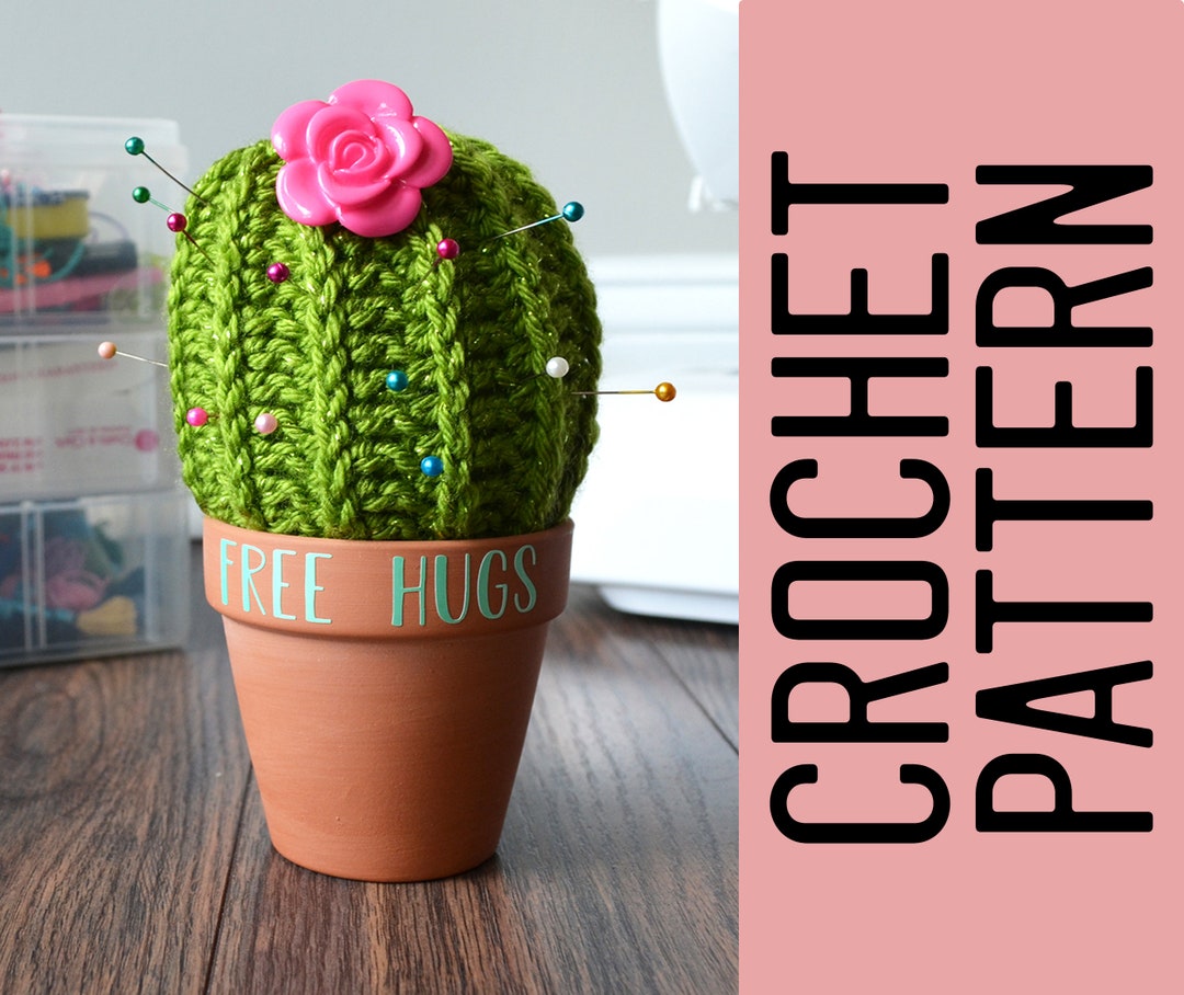 CROCHET PATTERN Cactus Pincushion, Potted Flower Cactus Etsy