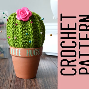 CROCHET PATTERN - Cactus Pincushion, Potted Flower Cactus