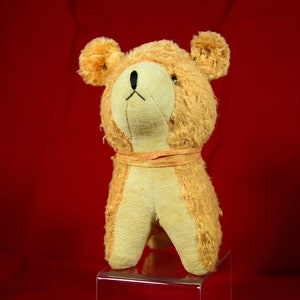 Vintage Mohair Straw-Stuffed Dog with Squeaker